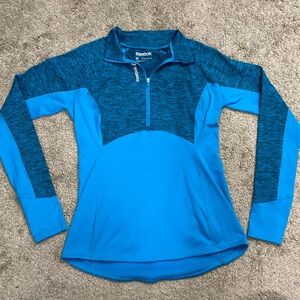Reebok Women's Long Sleeve Half-Zip Pullover in Bright Blue and Teal
